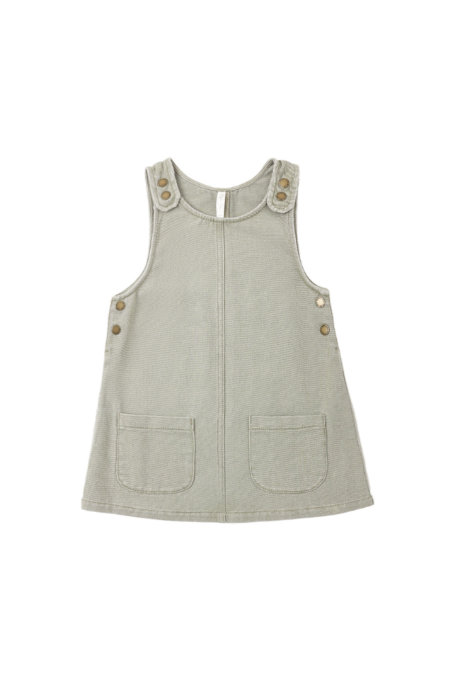 Rylee + Cru Odette Overall Dress - Dark Sage