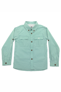 SWB Flagler Fishing Shirt - Green Stripe