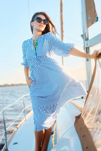 Mary Square Riley Lined Up Dress - Blue