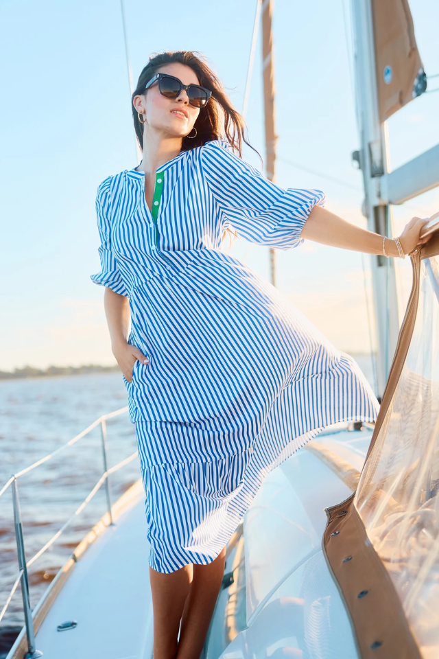 Mary Square Riley Lined Up Dress - Blue