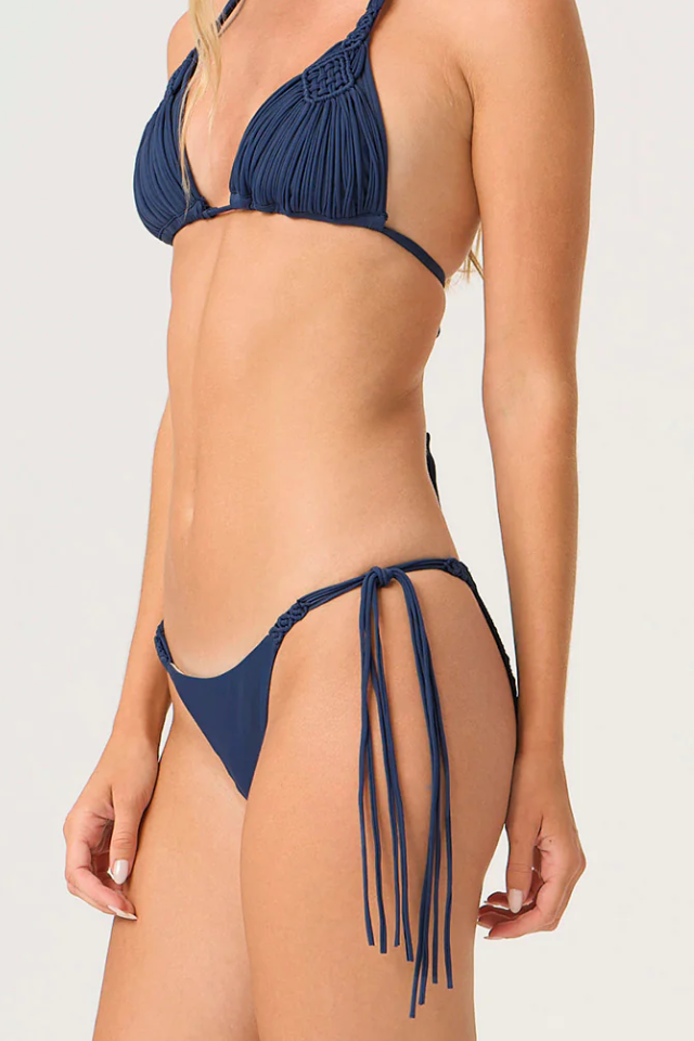 PQ Swim Mila Full Tie Side Bottom - Navy