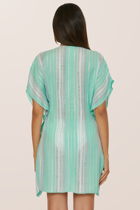 Becca Radiance Woven Tunic - Aqua Sea/Bellflower