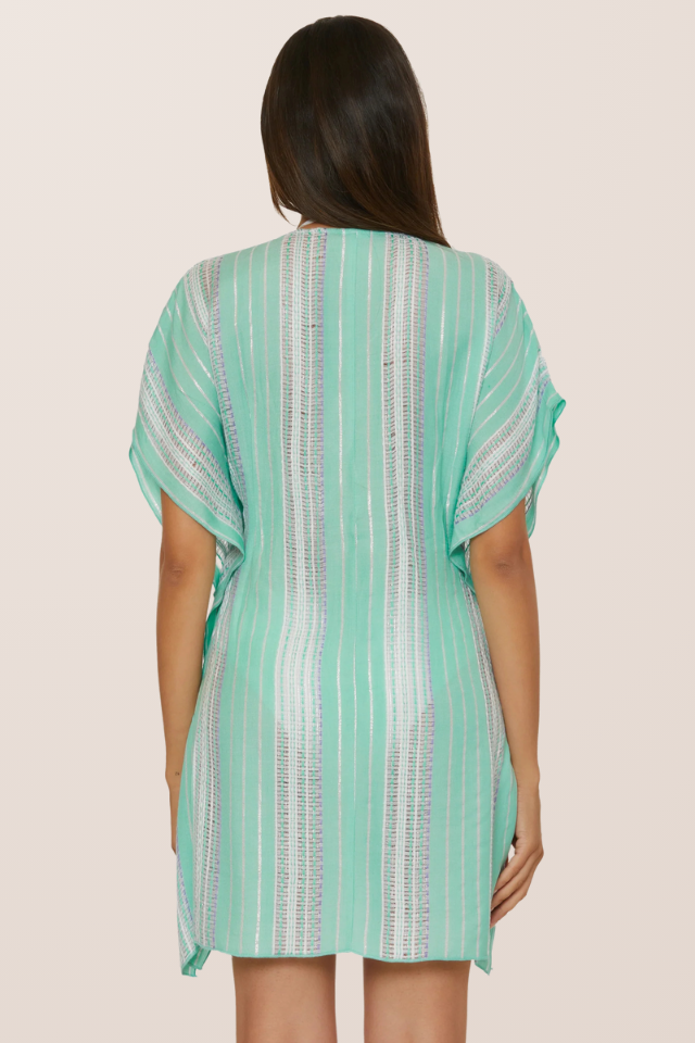 Becca Radiance Woven Tunic - Aqua Sea/Bellflower