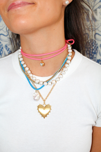 HART Cobalt Blue Cord Necklace with Baroque Pearl