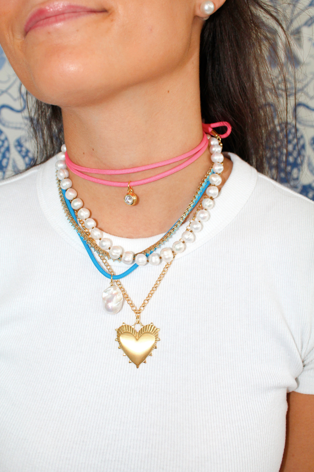 HART Cobalt Blue Cord Necklace with Baroque Pearl
