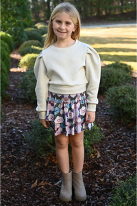 Pleat Scottie Skirt - Teal Ink Blot