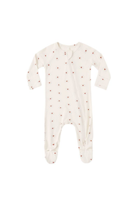Quincy Mae Bamboo Zip Footie - Valentine