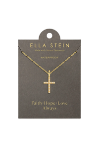 Ella Stein Gold Believe Cross Pendant Necklace
