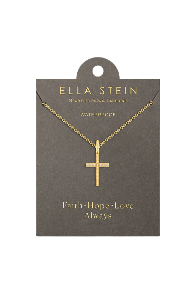 Ella Stein Gold Believe Cross Pendant Necklace