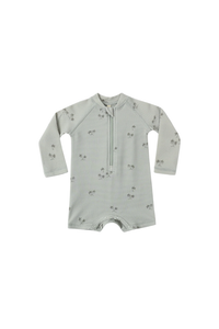 Quincy Mae Long Sleeve One-Piece Rashguard - Palm