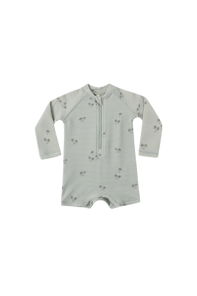 Quincy Mae Long Sleeve One-Piece Rashguard - Palm