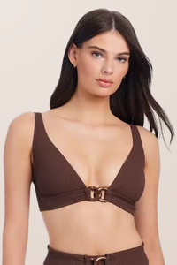 Sanctuary Swim Long Line Bra - Espresso