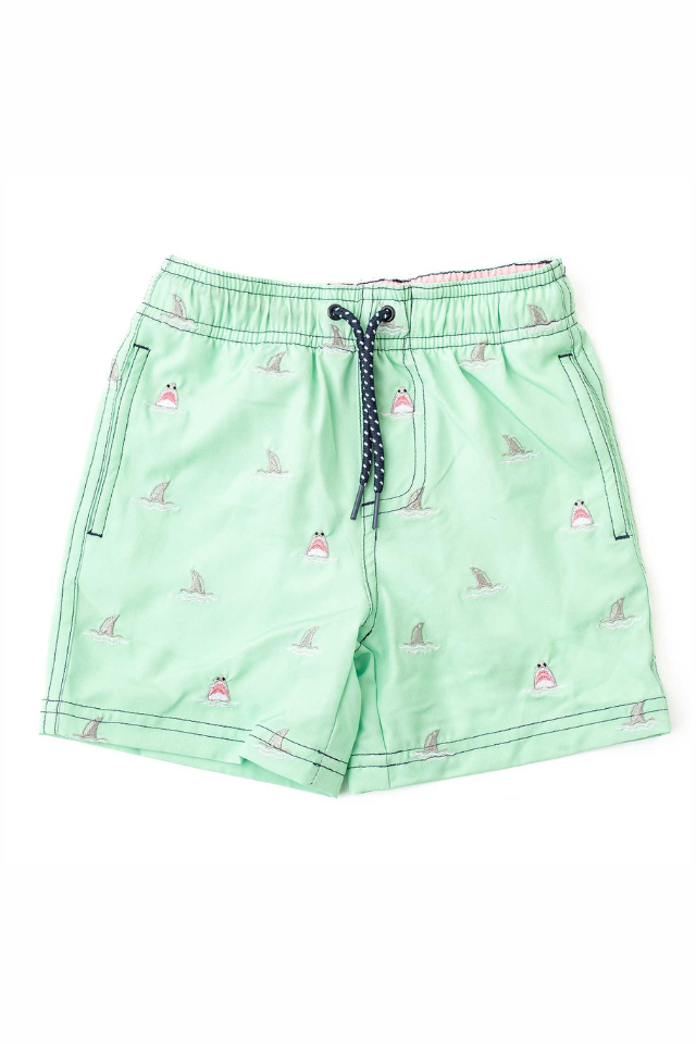 SC Boy Trunks Swimsuit - Mint Shark