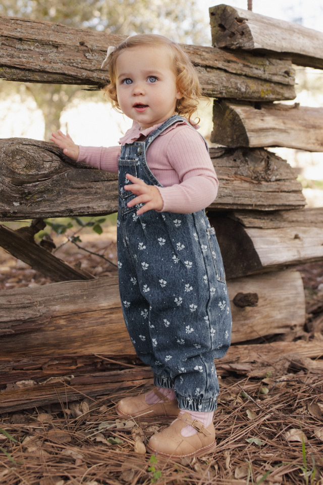 Rylee + Cru Vintage Overall - Heart Ditsy