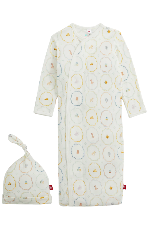 Magnetic Me Nightgown + Hat Set - Nursery Magic Cream