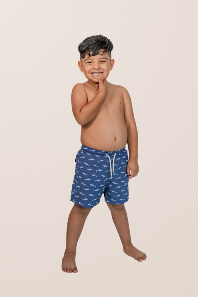 Bermies Color Switch Lined Swim Trunk - NAVY SHARK