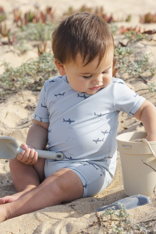 Rylee + Cru Shorty One-Piece - Sharks