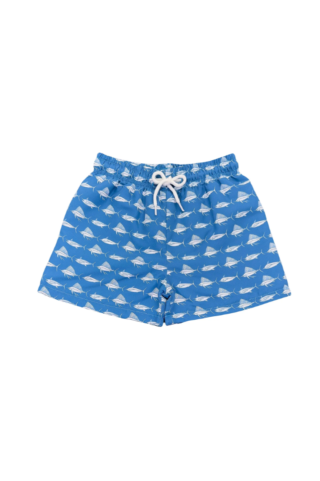 SWB Saint Simons Swim Trunk - Navy/White Fish