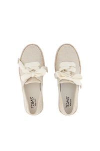 TOMS Carolina Lace Up - Champagne Glimmer Slub Canvas