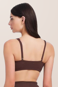 Sanctuary Swim Long Line Bra - Espresso
