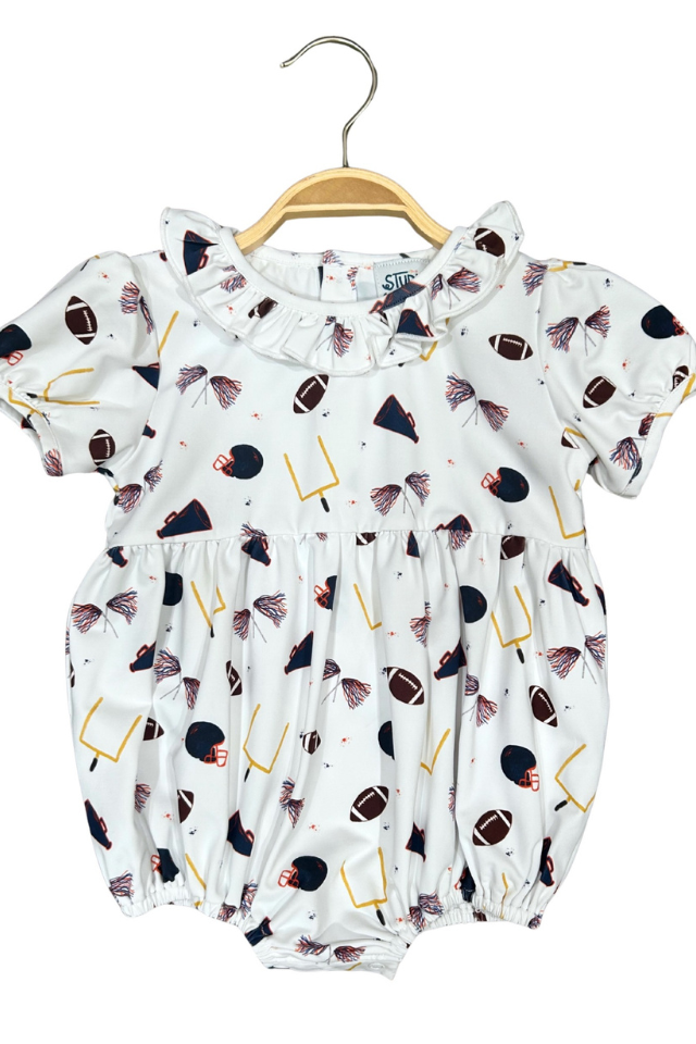 Studio Smocks Navy/Orange Girls Bubble