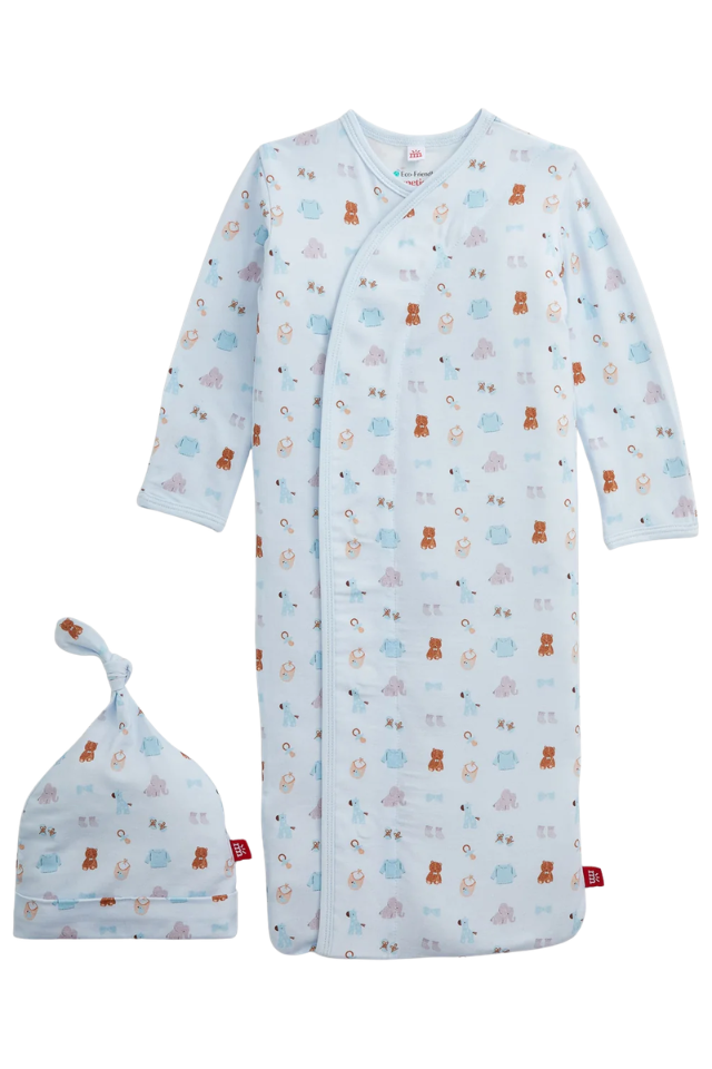 Magnetic Me Nightgown + Hat Set - Nursery Nostalgia Blue