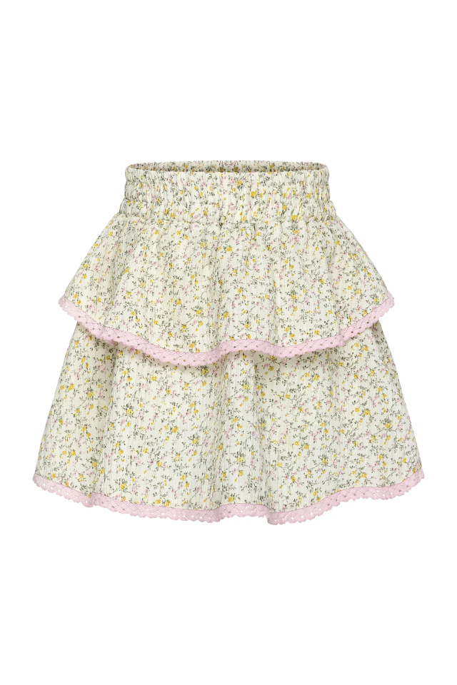 Pleat Parker Skort - Cream Ditsy