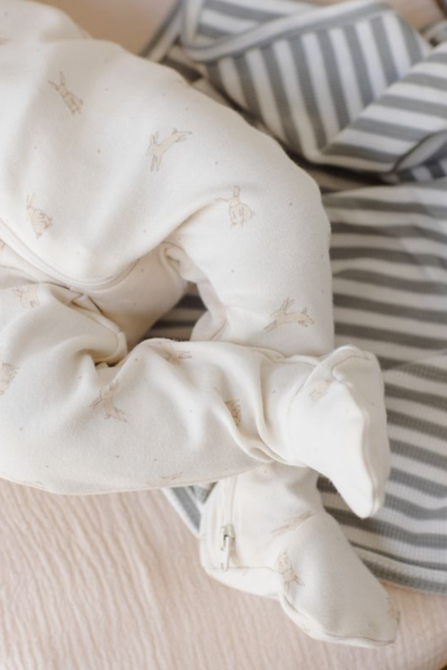Quincy Mae Zip Long Sleeve Sleeper Footie - Bunnies