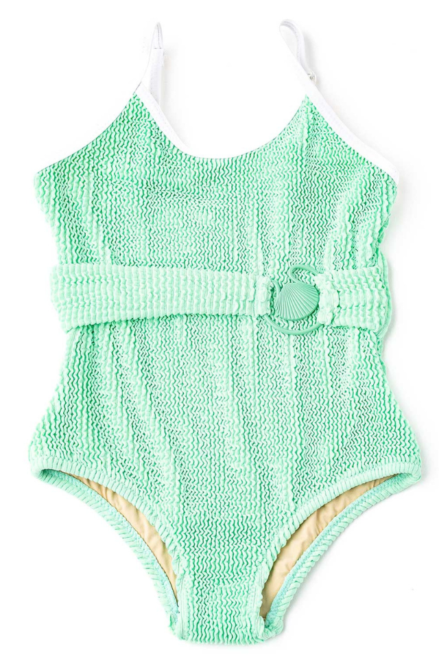 SC 1 pc Crinkle Swimsuit - Mint Seashell