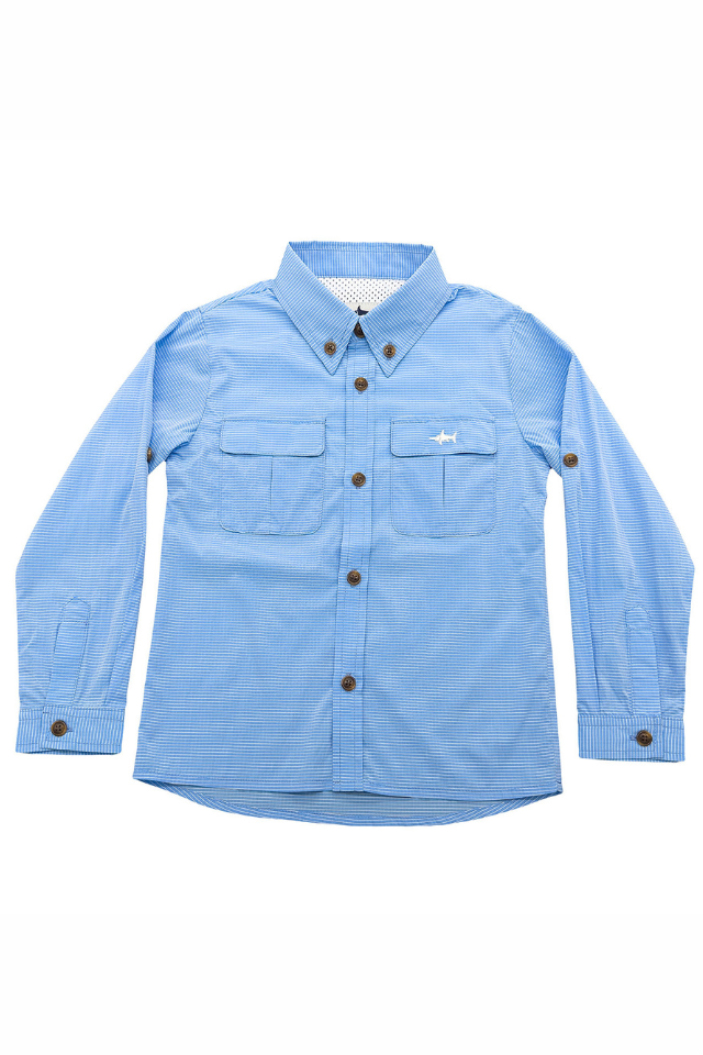 SWB Flagler Fishing Shirt - Blue Stripe