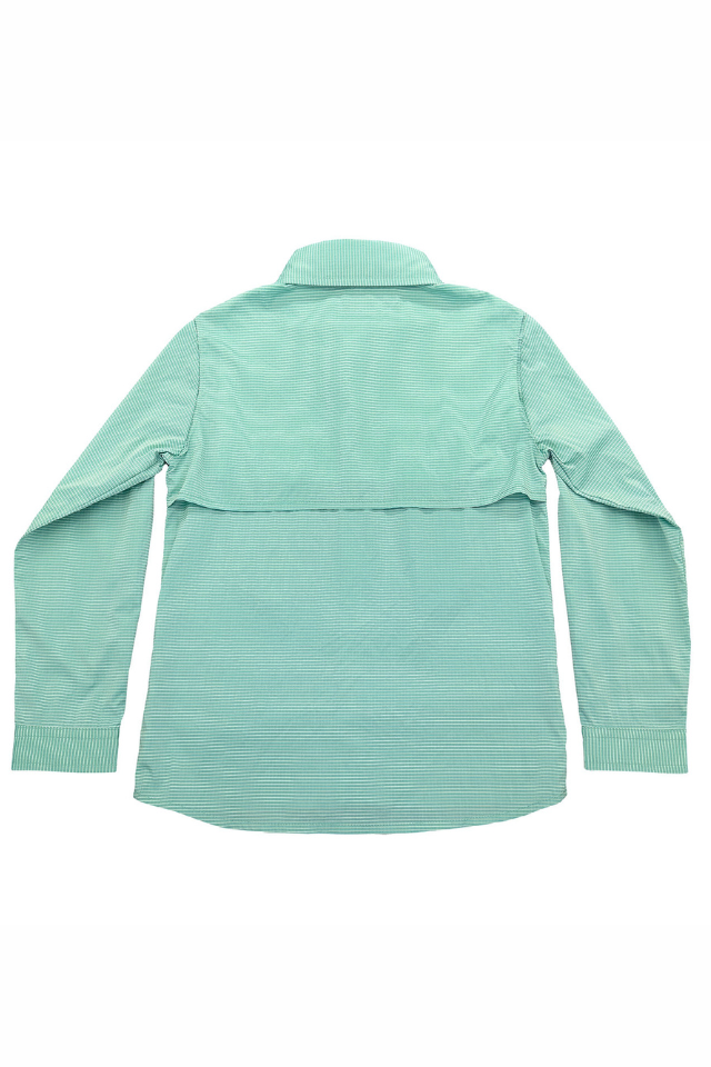 SWB Flagler Fishing Shirt - Green Stripe