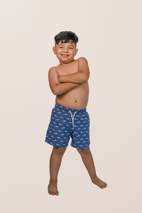Bermies Color Switch Lined Swim Trunk - NAVY SHARK