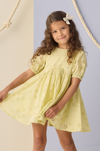 Rylee + Cru Rose Dress - Citron