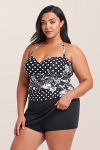 Bleu Ring Skirted Boy Short - Black