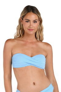 La Blanca Island Goddess Twist Bandeau - Crystal Blue