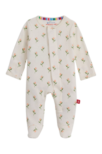 Magnetic Me Organic Cotton Footie - Floral Chicken Tender
