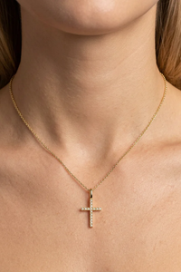 Ella Stein Gold Believe Cross Pendant Necklace