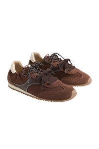 Sam Edelman Ivanna Lace Up Sneaker - Java Nylon Suede