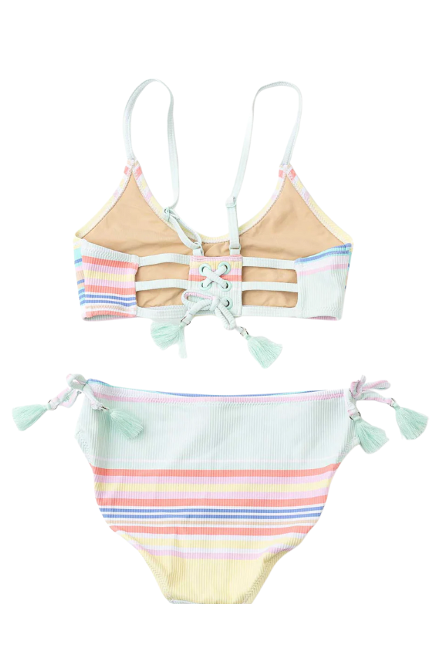 SC 2pc Ribbed Tie Back Swimsuit - Surfer Stripe