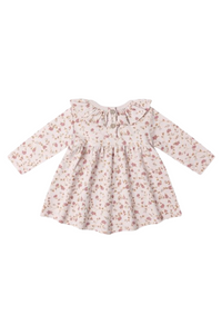 Quincy Mae Ruffle Collar Jersey Dress - Garden