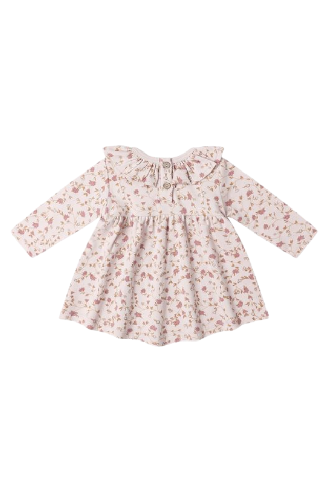 Quincy Mae Ruffle Collar Jersey Dress - Garden