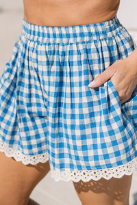 Sunshine Tienda Blue Bay Gingham Willa Short