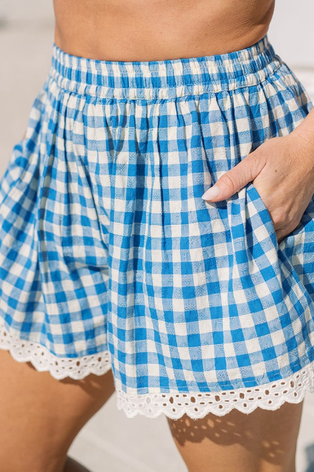 Sunshine Tienda Blue Bay Gingham Willa Short