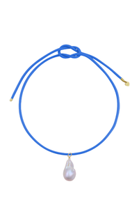 HART Cobalt Blue Cord Necklace with Baroque Pearl