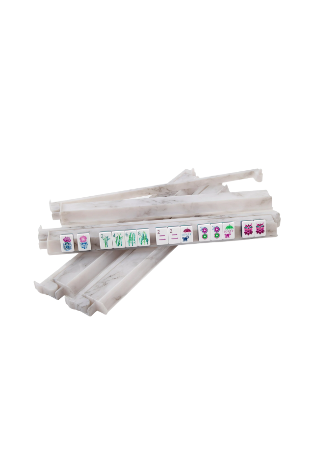 Oh My Mahjong Acrylic Rack & Pusher Set - Carrara