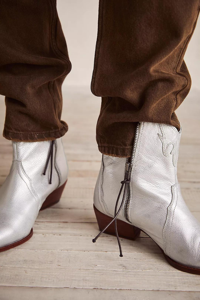 Free People New Frontier Western Boot - Silver