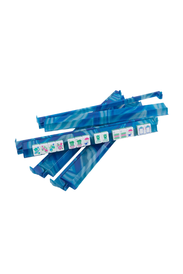 Oh My Mahjong Acrylic Rack & Pusher Set - Blue Lace Agate
