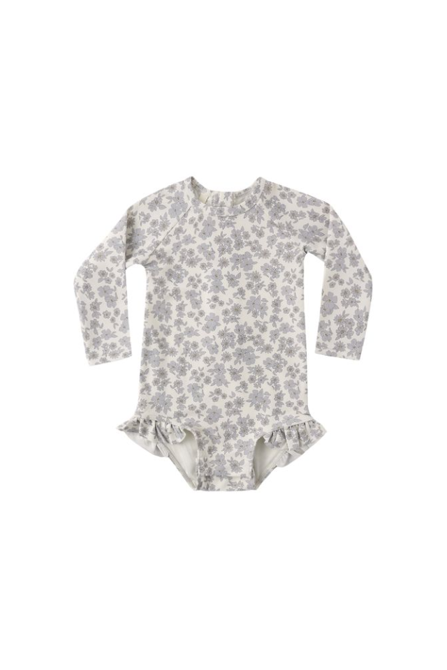 Quincy Mae Olivia Rashguard One-Piece - Blue Floral