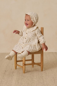 Quincy Mae Ruffle Collar Button Dress - Bluebell