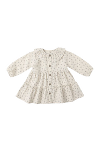 Quincy Mae Ruffle Collar Button Dress - Bluebell